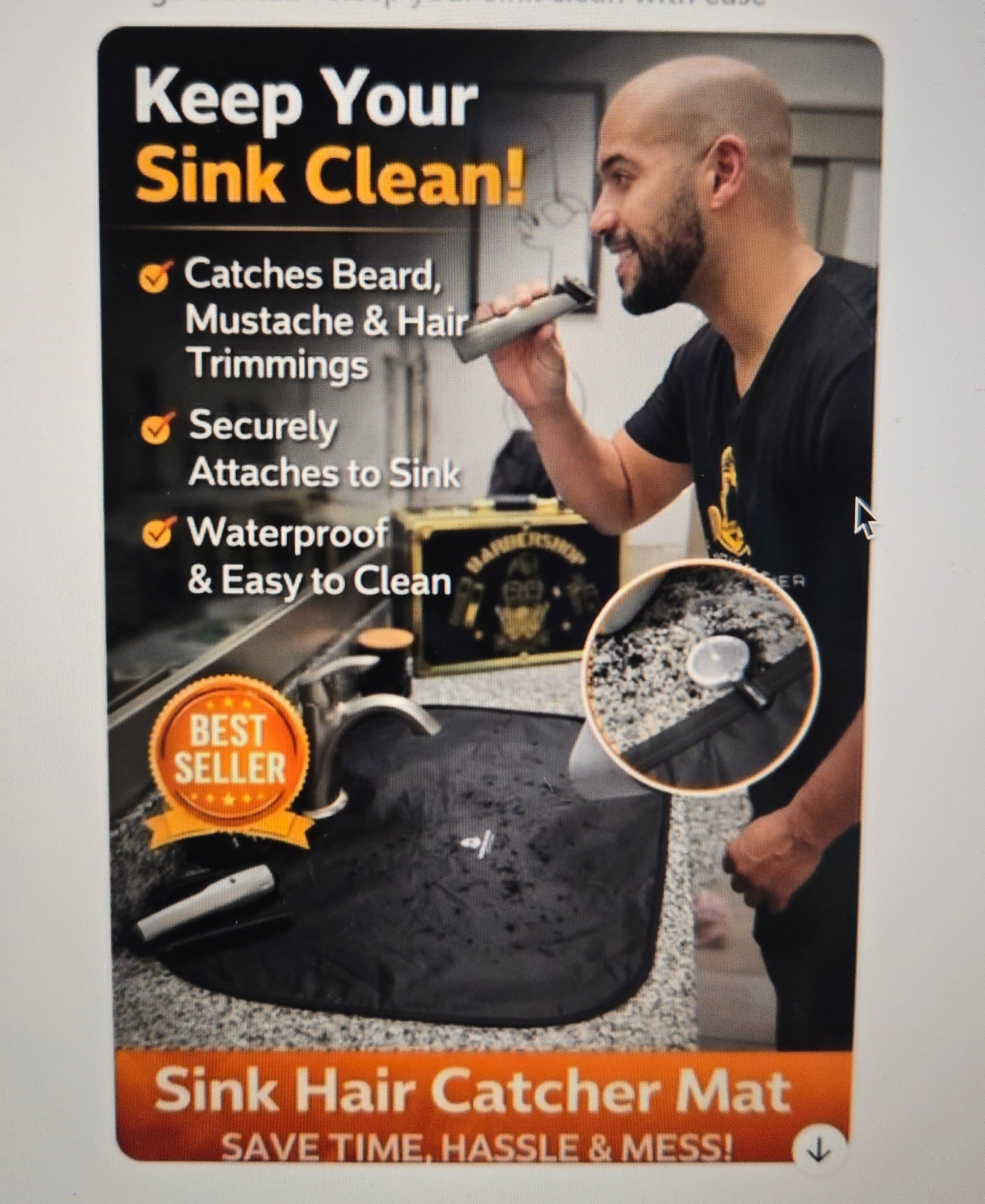 Beard Hair Catcher – Bathroom Sink Cover