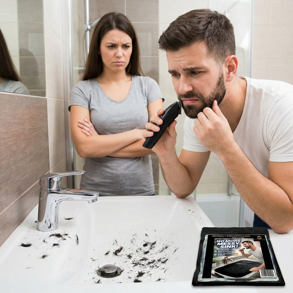 Beard Hair catcher /Bathroom Sink Cover